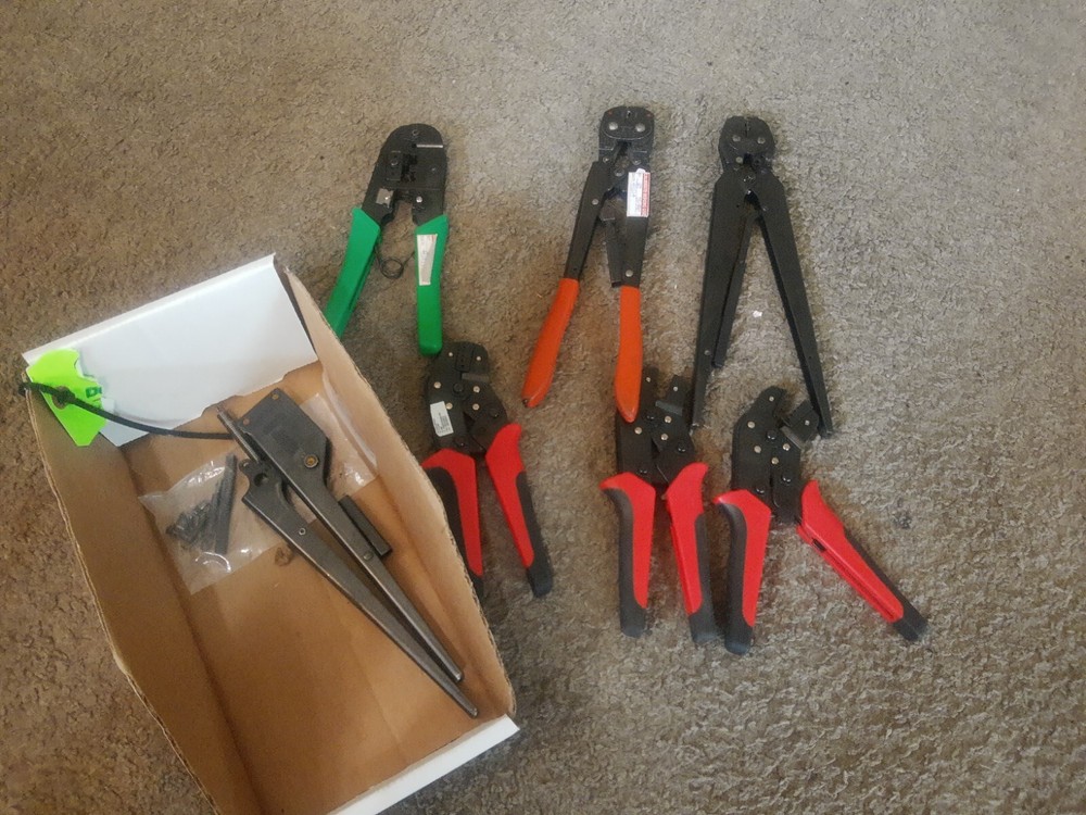 NICE LOT of 6 AMP ETC rht Crimp Crimpers Splice Hand Tool Ratchet type F 8P 6P