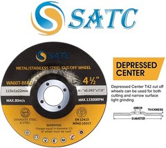 25 Pack 4-1/2″ Cut Off Wheels Depressed Center Angle Grinder Metal Cutting Disc