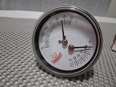 NOS Tridicator Gauge 30 – 240 F 0-75 psi 1/4″ NPT w/ Extension 3″ Dial
