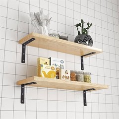4 Pack Heavy Duty Floating Shelf Brackets, Black Metal L Wall Brackets, DIY I…