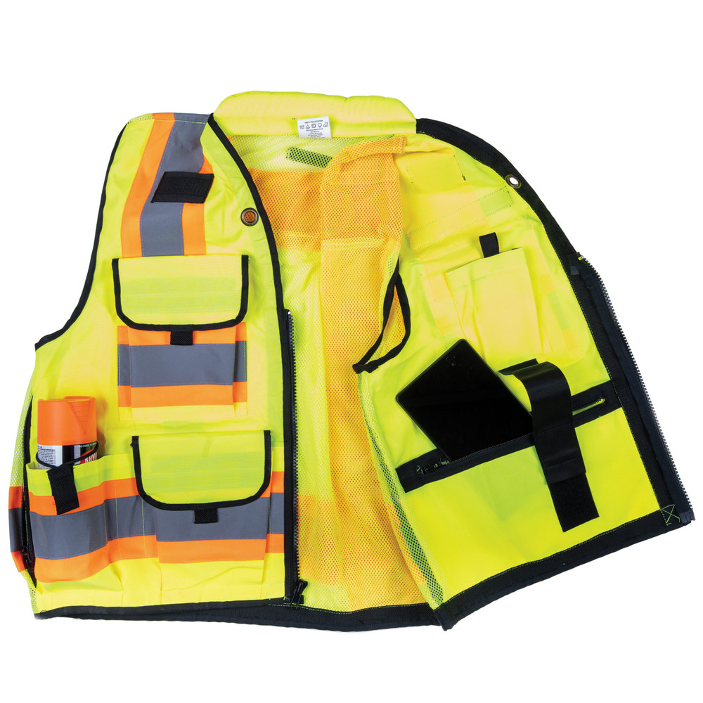 DW SitePro SITEGEAR Premium Surveyor Safety Vest: X-Large (Fluorescent Lime)