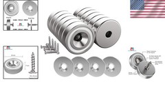 12 Neodymium Magnets 25LB with Steel Counterparts – 0.79″x0.28″ Quality