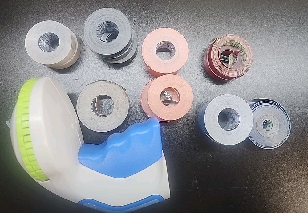 DYMO Organizer Xpress & Labeling Tape Lot Orange Red Black Blue Brown 3/8″