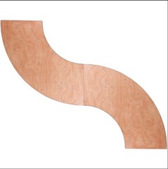 7.25 ft Wood Serpentine Table Semi Circle Banquet Trade Show Wedding Event