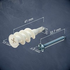 40 Premium Nylon Plastic Self Drilling Drywall Anchors with Screws | Up to 75 Lb