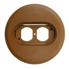 CARLON E97DSC NON-METALLIC DUPLEX OUTLET FLOOR BOX COVER, 5″ ROUND, CARMEL/BRONZ