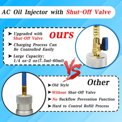 R1234Yf Dye Injector, AC Dye Injector with Shut-Off Valve, AC Oil Injector for R