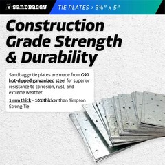 Sandbaggy Tie Plate for Wood (3-1/8″ x 5″) – Hot Dipped Galvanized Steel – 20 Ga