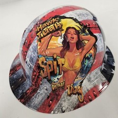 full brim hard hat custom hydro dipped IN HAWK TUAH SPIT ON THAT THANG USA ED