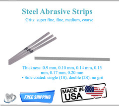 Dental Steel Abrasive Strips corundum, diamond, L: 150mm, Coarse, Medium, Fine