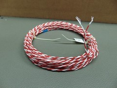 25 ft 22 AWG Silver Plated PTFE (Teflon) Wire Twisted Pair SPC White Red