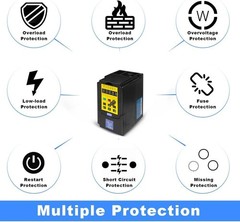 VFD 1.5KW 2HP 220V 1 or 3 Phase Input 3 Phase 0-400HZ Output 10A