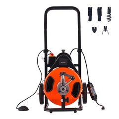 VEVOR Drain Cleaner Machine Electric Drain Auger 100 FT x 3/8 In Auto Feed