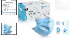 3-Ply Ear Loop Face Masks for Adults – 50 Count, High Filtration, Made in USA