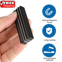 Strong Neodymium Black Magnets Bar, 12 Pack Powerful Rare Earth Magnets with Dou