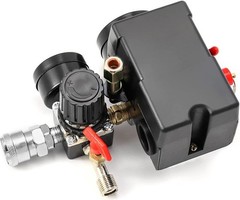 Air Compressor Pressure Switch Control Valve 90-120PSI Pressure Regulator Gauge