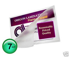 200/pack Badge ID size Hot 7 Mil Laminating Pouches 2-9/16 x 3-3/4 Clear