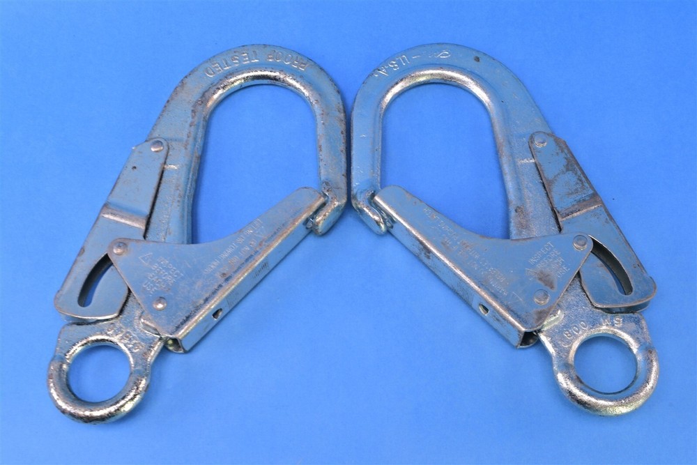 2 Columbus McKinnon Safety Locking Ladder Snap Hook Steel Proof Tested 3,600lb