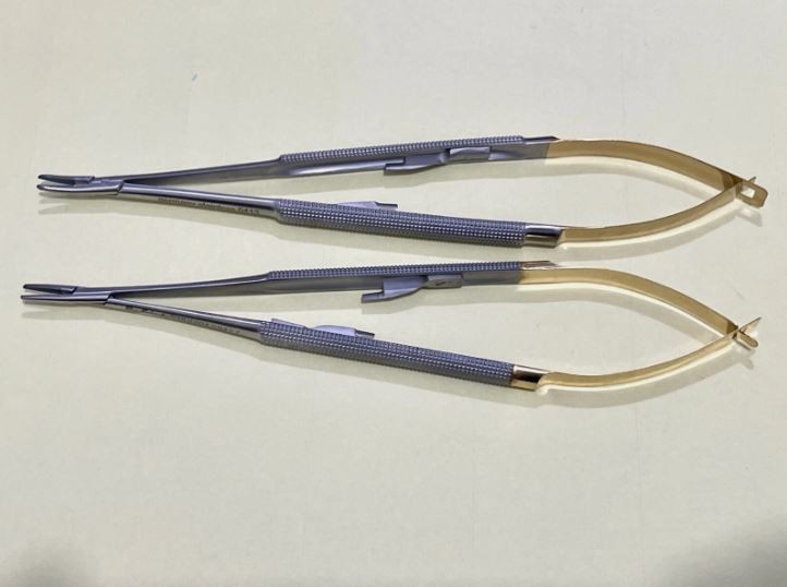 Lot of 2 HU FRIEDY Castroviejo straight Needle Holder 7″ 18cm NH5024SiM NH5024RC