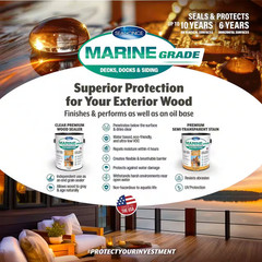 MARINE GRADE 5 Gal. Clear Premium Water-Based Waterproofing Exterior Wood Sealer