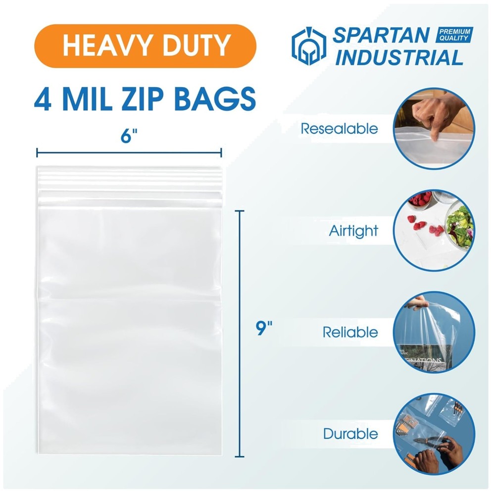 Bulk 6×9 Clear Reclosable Plastic Bags – 1000 Count