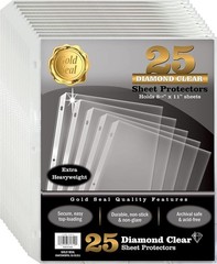 Top Load 25 Pack of 4 mil Diamond Clear Sheet Protectors – Non-Glare and Durable