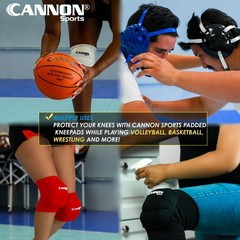 Cannon Sports Pro Volleyball Knee Pads – Thick Padded Sponge for Extra Sup