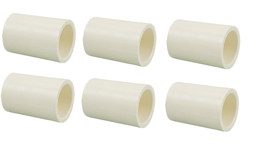 3/4″ CPVC Hot Water Pipe Coupling (lot of 6)