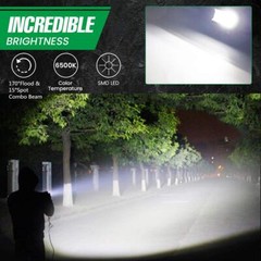 2x 7Inch 40000ML LED Work Light Bar Flood Spot Pod Offroad Fog Driving ATV Truck