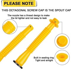 Gas Can Spout Replacement Kit Fuel Jug Fill Nozzle with Base Vent Plug Gasket