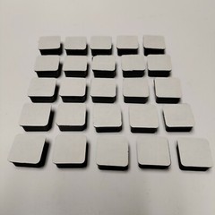 25 Peel and Stick Square Rubber Feet Bumpers 3/4in Wide x 3/8in Tall Adhesive