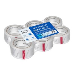 6 Rolls Clear Heavy Duty Packaging Tape Refills 2.7 mil Thick 2 in Wide 65 Yards