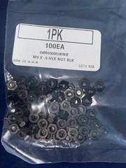 (Pack of 100) M3 x .5 Hex Nuts, PC Metric Coarse Thread Hexagon Nut Fasteners