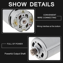 RS550 18V High Speed DC Motor 14 Teeth 9.5mm Gear for Electric Drill Saw Drivers