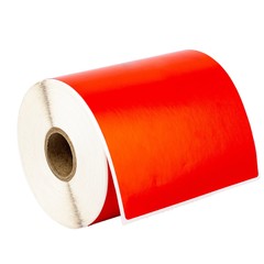 ZEBRA 4×6 COLOR (4″ x 6″) RED Direct Thermal Labels – 1″ Core – (6) Rolls of 250
