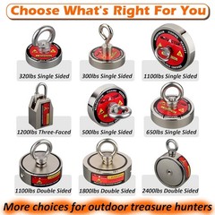500lb Neodymium Magnet Fishing Kit Heavy Duty N52 Rare Earth Magnet 66ft Rope