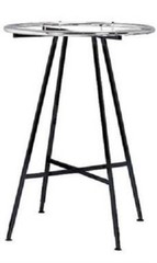 Black & Chrome 36″ Round Clothing Rack Height 48 – 72″ H Leveler Glides Garment