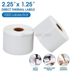 2.25″x1.25″ Direct Thermal Barcode Labels For Zebra LP2844 2842 1000 Labels/roll