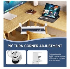 Kayfia Keyboard Tray Under Desk Height Adjustable,26.4”x11.8” Slide-out White
