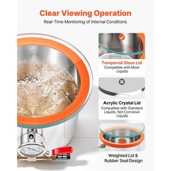 Uimoso 1.5Gal Stainless Steel Vacuum Chamber with Tempered Glass Lid Degassing