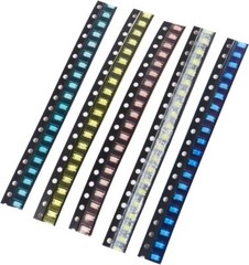 (5 Colors X 40 Pcs = 200 Pcs) 1206 SMD LED Diode Lights Assorted Kit (Mini Chip