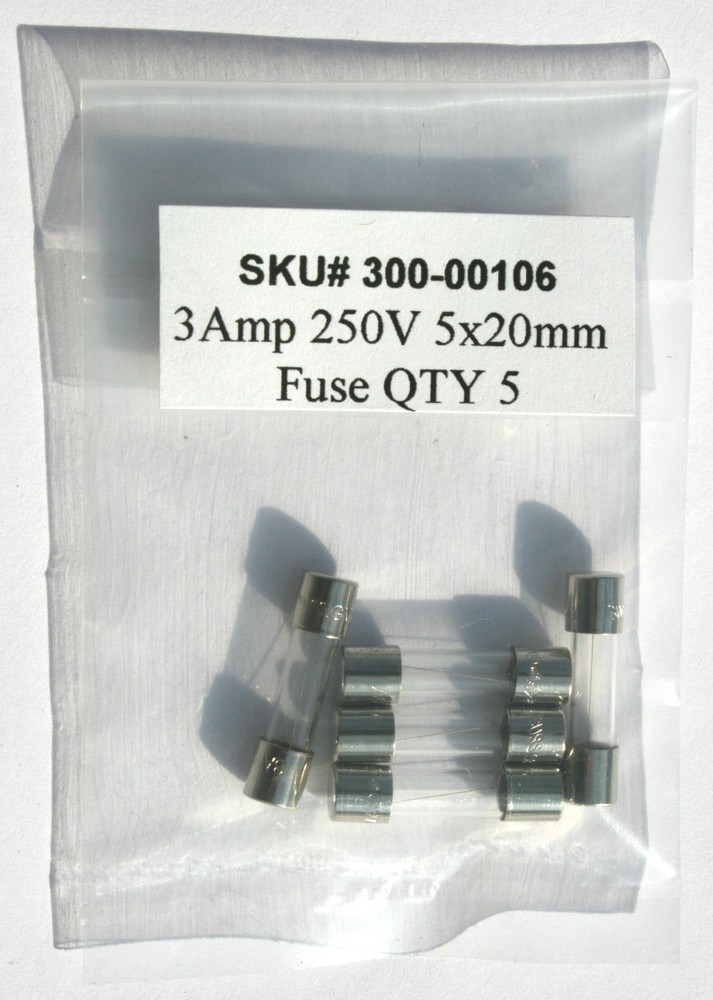3 amp 250v 5x20mm fuse / 3AMP 250 volts / Fast Blow / Lot of 5