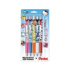 Pentel EnerGel RTX HELLO KITTY Gel Pen 0.7mm Assorted Inks 5/Pk Office School