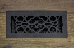 Decor Grates AC408-BLK Victorian Floor Register 4 x 8 Inches Cast Iron Black
