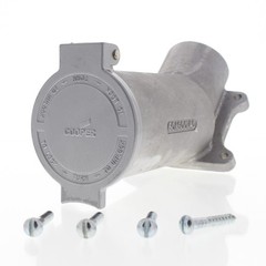 Cooper 26421 Gray Industrial Receptacle Angled W/Lid Powerlock 60A 600V 3P4W