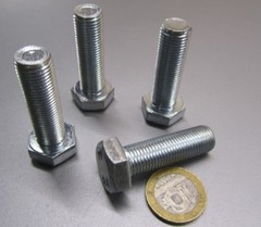 Tap Bolt, FT, 8.8 Zinc Plated Metric, M12 x 1.25 x 40 mm Length, 10 Pcs
