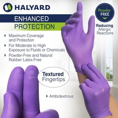 Halyard 53431 Purple Nitrile Dental Patient Exam Gloves (2 Boxes of 100)