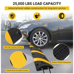 2Pack Rubber Speed Bumps Heavy Duty Rubber Speed Bumps 72” Cable Protector Ramp