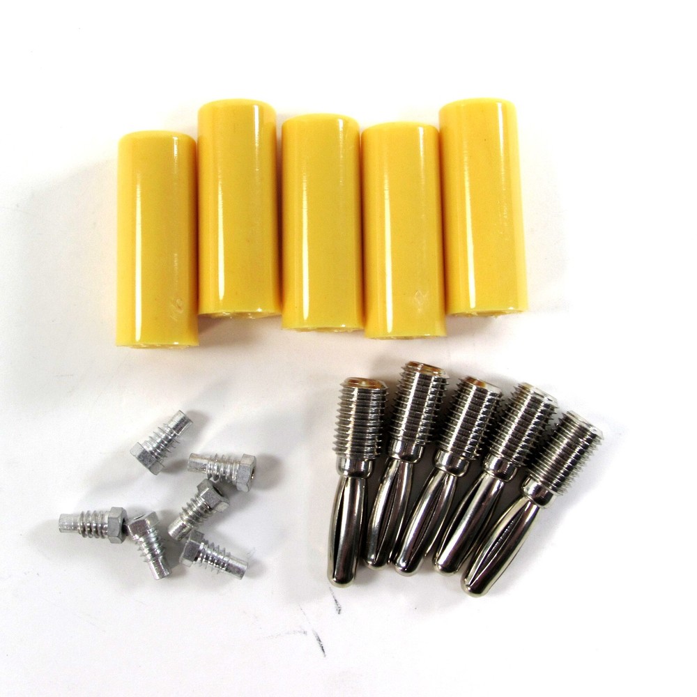 LOT of 5 HH Smith 211-107 Yellow Insulated Banana Plugs