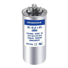 70+10 Uf ±6% 370V/440V CBB65 CBB65A Dual Run Start AC Capacitor 70+10 MFD for Fa